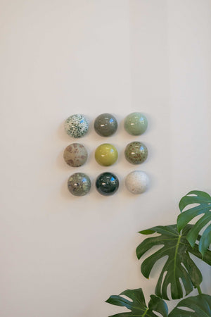 Ceramic Dome Moss & Stone Set (9)