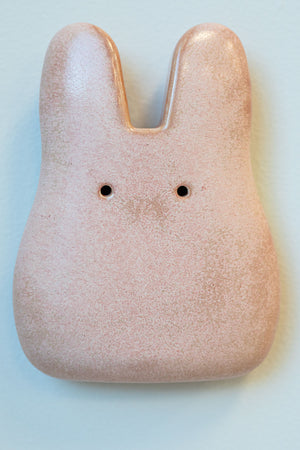 Rose Quartz Ceramic Wall Rabbit