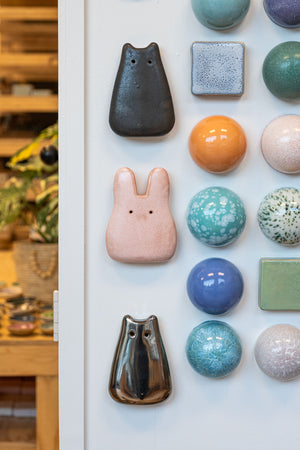 Rose Quartz Ceramic Wall Rabbit