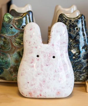 Strawberry Milkshake Ceramic Wall Bunny