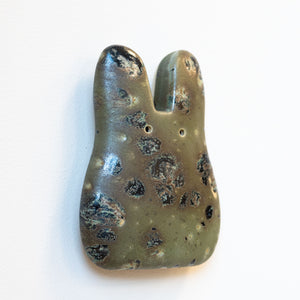 Aurora Green Ceramic Wall Bunny