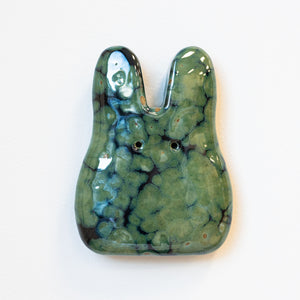 Olive Float Ceramic Wall Bunny