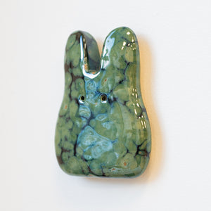 Olive Float Ceramic Wall Bunny