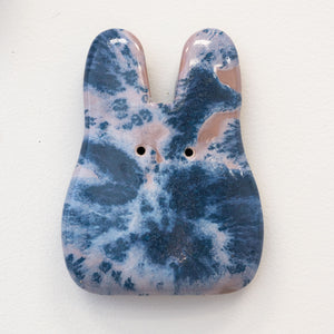 Purple Aster Ceramic Wall Bunny