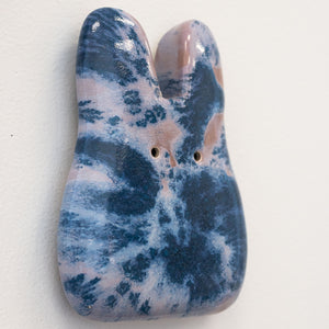 Purple Aster Ceramic Wall Bunny