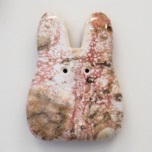White Lotus Ceramic Wall Bunny