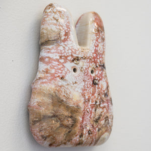 White Lotus Ceramic Wall Bunny
