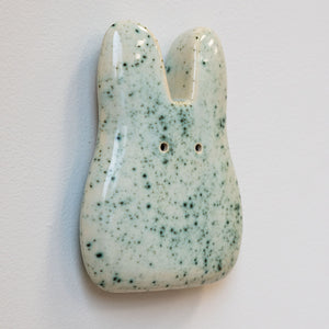 Green Jasper Ceramic Wall Bunny