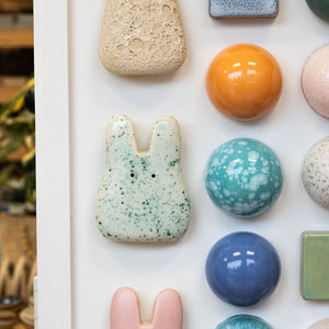 Green Jasper Ceramic Wall Bunny