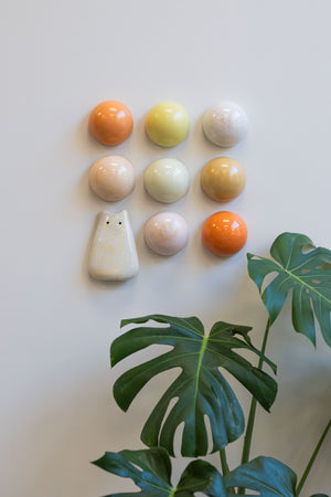 Ceramic Dome Apricot Fizz Set With Creature (9)