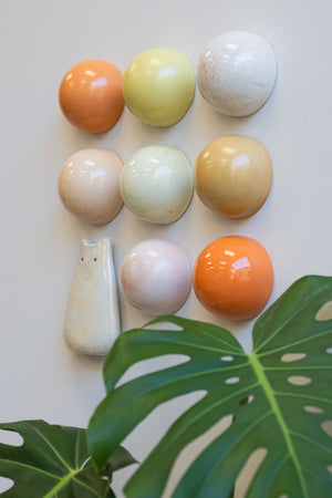 Ceramic Dome Apricot Fizz Set With Creature (9)