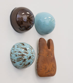 Rusty & Blue Ceramic Dome Set With Creature (4)