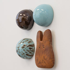 Rusty & Blue Ceramic Dome Set With Creature (4)