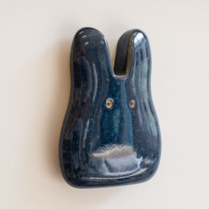 Hazy Blue Ceramic Wall Bunny