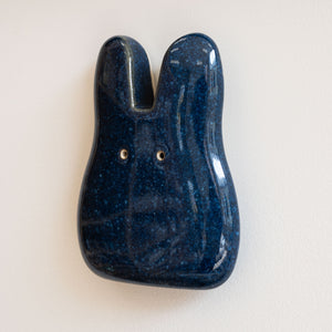 Hazy Blue Ceramic Wall Bunny