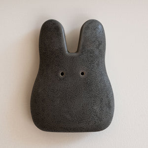 Charcoal Ceramic Wall Bunny