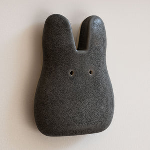 Charcoal Ceramic Wall Bunny
