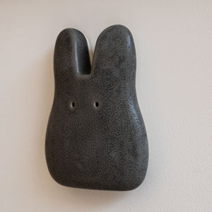 Charcoal Ceramic Wall Bunny