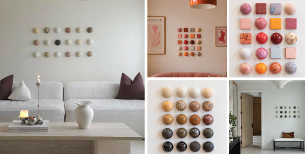 Montage of Ceramic Wall art in customer homes 