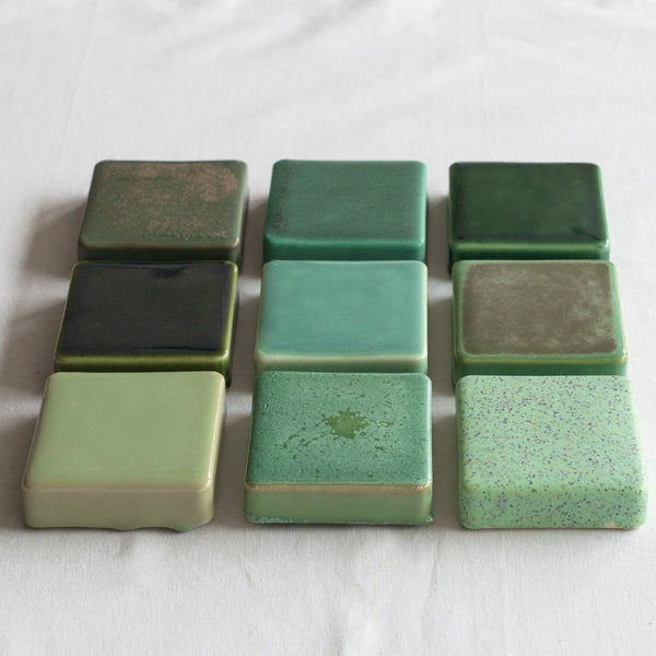 Ceramic 9 Checkers Green Collection