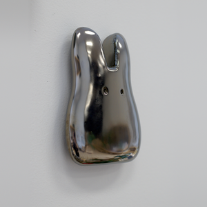 Chrome Ceramic Wall Bunny